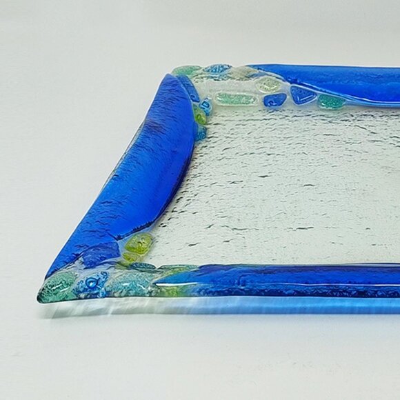 1970s Astonishing Blue Tray By Albatros in Murano Glass. Made in Italy - Picture 7 of 8